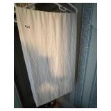 VTG WHITE LINEN TABLECLOTH, SCALLOPED EDGES,