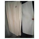 VTG WHITE LINEN TABLECLOTH, PLAIN BORDER,