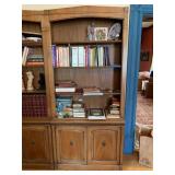 WOODEN BOOKCASE, TRADITIONAL STYLE, ARCHED TOP,
