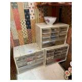 PLASTIC STORAGE CABINETS, THREE UNITS,