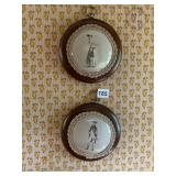 PR VTG ROUND WALL PLAQUES, WOOD FRAMES, LACE