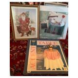NADINE HARPER SANTA PRINT, WOOD FRAME, HOMETRENDS