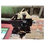 VTG HAND-CRANKED SEEDER, CANVAS BAG, CAST IRON