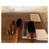 WOODEN MASSAGER, CLOTHES BRUSHES, SMALL PICTURE