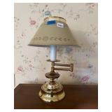 BRASS SWING-ARM TABLE LAMP, POLISHED FINISH,