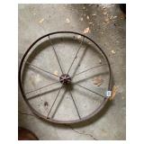METAL WAGON WHEEL W/ SPOKES.