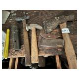 VTG HAMMERS, HATCHET, LEATHER SHEATH, AUGER BIT,