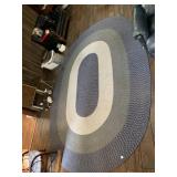 BRAIDED OVAL AREA RUG, MULTI-TONE BLUE AND GREY