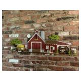 VTG FARM SCENE WALL PLAQUE, RESIN CONSTRUCTION,