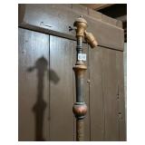 VINTAGE FLOOR LAMP, BRASS-TONE FINISH, TEXTURED