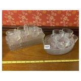 VTG PRESSED GLASS TEA SERVICE, INCLUDES