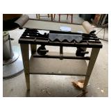 INDUSTRIAL METAL WORK STAND, CAST IRON GRATE TOP,