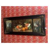VTG STILL LIFE PRINT, FRUIT AND GAME BIRDS,