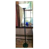 TORCHIERE FLOOR LAMP, BLACK FINISH, FROSTED GLASS
