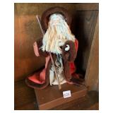 VTG SANTA CLAUS FIGURE, PORCELAIN FACE, FABRIC