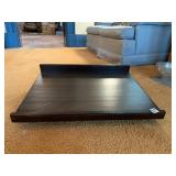 WOODEN TRAY, DARK STAIN FINISH, RAISED BACK LIP,