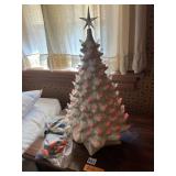 VTG CERAMIC CHRISTMAS TREE, IRIDESCENT GLAZE,