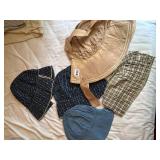 VTG BONNETS, ASSORTED FABRICS, RIC-RAC TRIM,