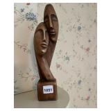 OSCO PRODUCTS SCULPTURE, DUAL FACES, BRONZE-TONE