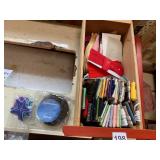 WOODEN DRAWER ORGANIZER W/ ASSORTED SEWING