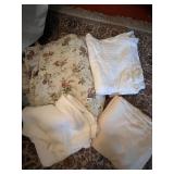 ASSORTED BED LINENS, FLORAL PRINT COMFORTER,