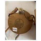 PALCO 2-QUART CANTEEN, METAL CANTEEN W/ CANVAS