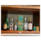 ASSORTED LIQUOR BOTTLES, PASTA TIN, SOUVENIR