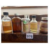 VTG PHARMACY BOTTLES, AMBER GLASS, CLEAR GLASS,
