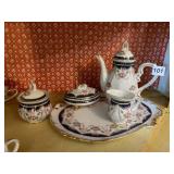 PORCELAIN TEA SERVICE, TEAPOT, SUGAR BOWL,