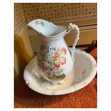 GOODWIN POTTERY CO PITCHER, WARWICK CHINA BASIN,