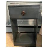 NIGHTSTAND, PAINTED WOOD, SINGLE DRAWER W/ RING