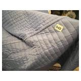 BLUE QUILTED TEXTILE, STITCHED PATTERN, SOFT