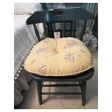 PAINTED WOODEN CHAIR, SPINDLE BACK, FLORAL