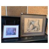 STILL LIFE DRAWING, CHARCOAL ON PAPER, VASE AND