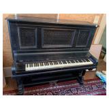 HARDMAN PECK & CO UPRIGHT PIANO, VTG, BLACK