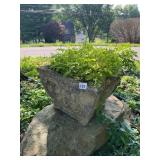 CONCRETE PLANTER, SQUARE FORM, RELIEF FLORAL