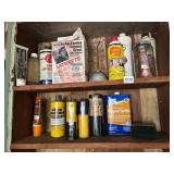 ASSORTED CHEMICALS, ADHESIVES, AND CLEANERS,