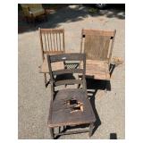 VTG WOODEN CHAIRS, MIXED STYLES, INCLUDES