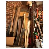 ASSORTED WOODEN LUMBER SCRAPS, MOLDING STRIPS,