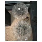 VTG PLASTIC BELL LIGHTS, CLEAR, MULTICOLOR BULBS,