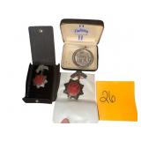 I.O.O.F. FRATERNAL MEDALS, ENAMELED STAR BADGE,