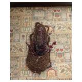 RUSTIC WOVEN WILLOW WALL BASKET, NATURAL FINISH,