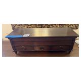 VTG WOOD JEWELRY BOX, HINGED LID W/ MIRROR, THREE