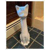 CERAMIC CAT FORM TOILET BRUSH HOLDER, WHITE
