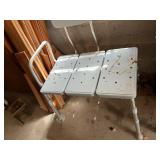 ADJUSTABLE SHOWER CHAIR, ALUMINUM FRAME, PLASTIC