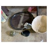 ART DECO STYLE TRAY, GOOSE PRINT TIN, CERAMIC