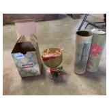 GLITTER GOBLET W/ BOX, TWO DECORATIVE CHRISTMAS
