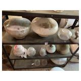 ASSORTED LIGHTING GLASS, INCLUDES MILK GLASS