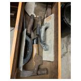 MASONRY TOOLS, TROWELS, FLOATS, AND SCRAPERS W/