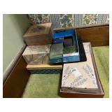 ASSORTED DECORATIVE STORAGE BOXES, VARIOUS SIZES,